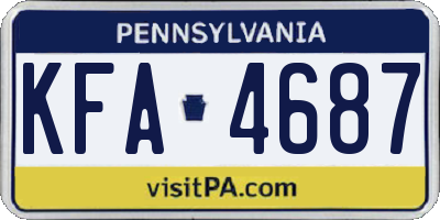 PA license plate KFA4687