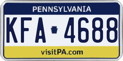 PA license plate KFA4688