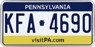 PA license plate KFA4690