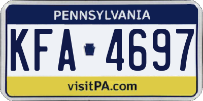 PA license plate KFA4697