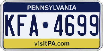 PA license plate KFA4699