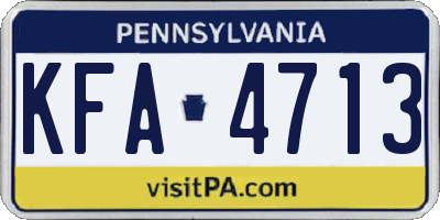 PA license plate KFA4713