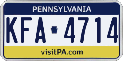 PA license plate KFA4714