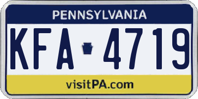 PA license plate KFA4719