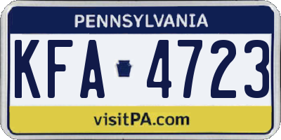 PA license plate KFA4723