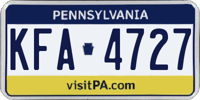 PA license plate KFA4727