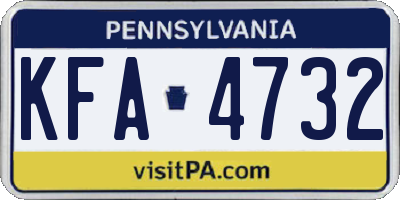 PA license plate KFA4732