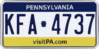 PA license plate KFA4737