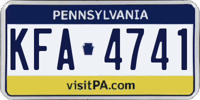 PA license plate KFA4741
