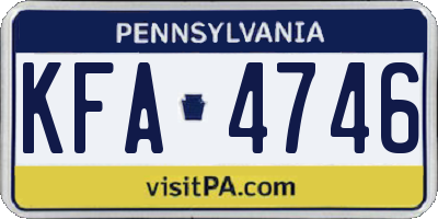 PA license plate KFA4746
