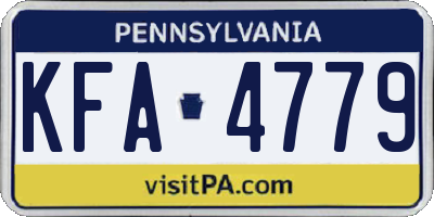 PA license plate KFA4779