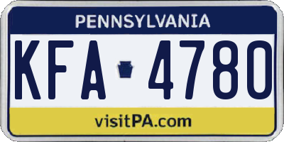 PA license plate KFA4780