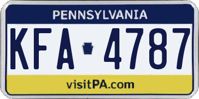 PA license plate KFA4787