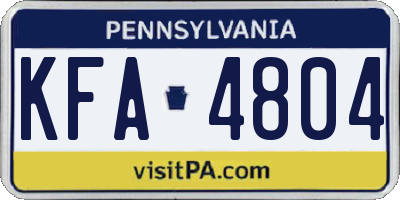 PA license plate KFA4804