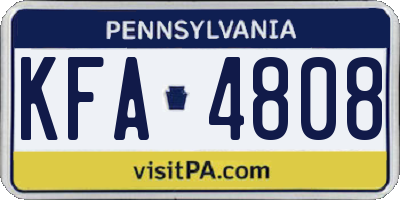PA license plate KFA4808