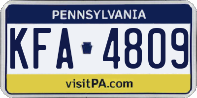 PA license plate KFA4809