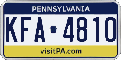 PA license plate KFA4810