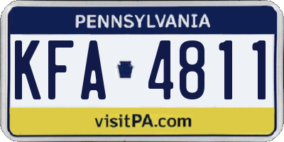 PA license plate KFA4811