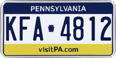 PA license plate KFA4812