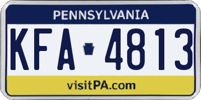 PA license plate KFA4813