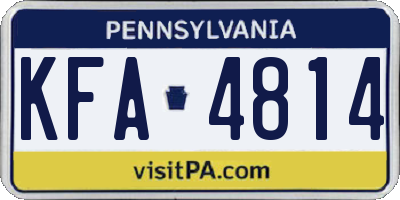 PA license plate KFA4814