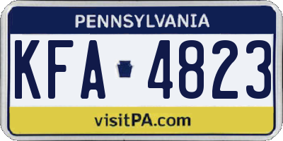 PA license plate KFA4823