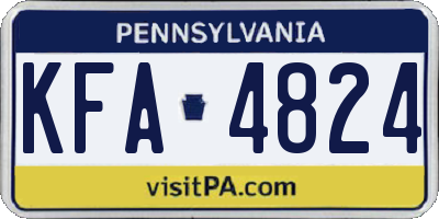 PA license plate KFA4824
