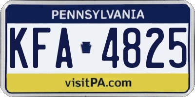 PA license plate KFA4825