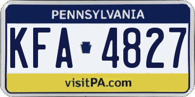 PA license plate KFA4827