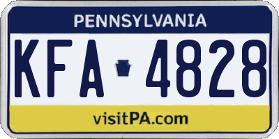 PA license plate KFA4828