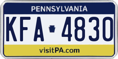PA license plate KFA4830