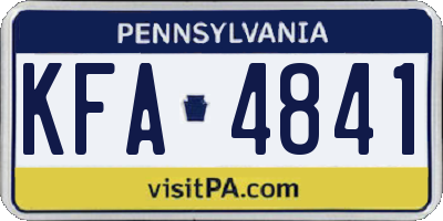 PA license plate KFA4841