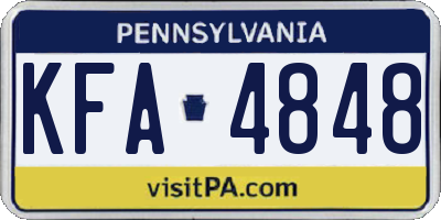 PA license plate KFA4848