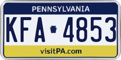 PA license plate KFA4853
