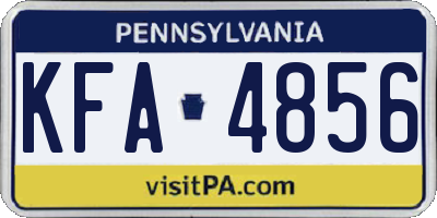 PA license plate KFA4856