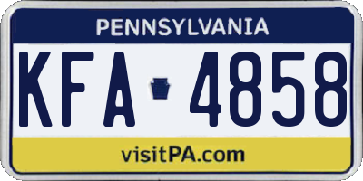 PA license plate KFA4858