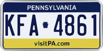 PA license plate KFA4861