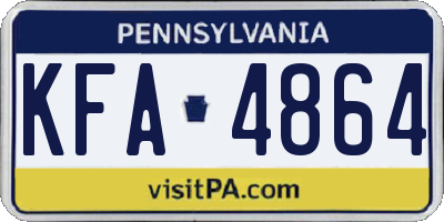 PA license plate KFA4864