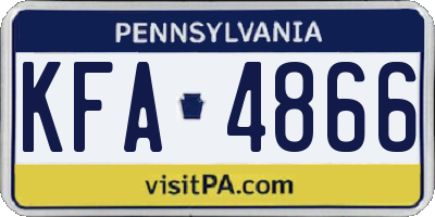 PA license plate KFA4866