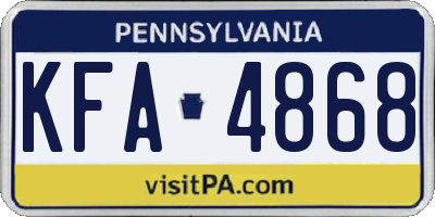 PA license plate KFA4868