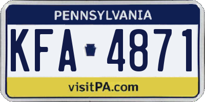 PA license plate KFA4871