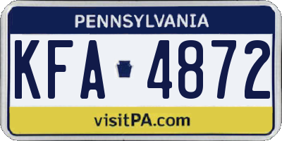 PA license plate KFA4872