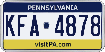 PA license plate KFA4878