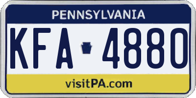 PA license plate KFA4880