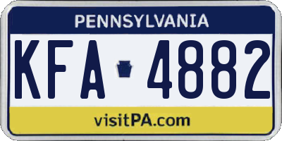 PA license plate KFA4882