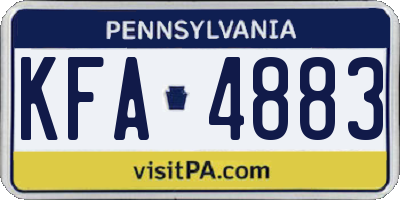 PA license plate KFA4883