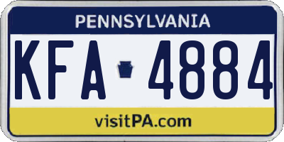 PA license plate KFA4884