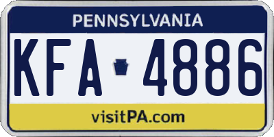 PA license plate KFA4886