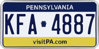 PA license plate KFA4887