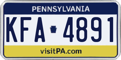 PA license plate KFA4891